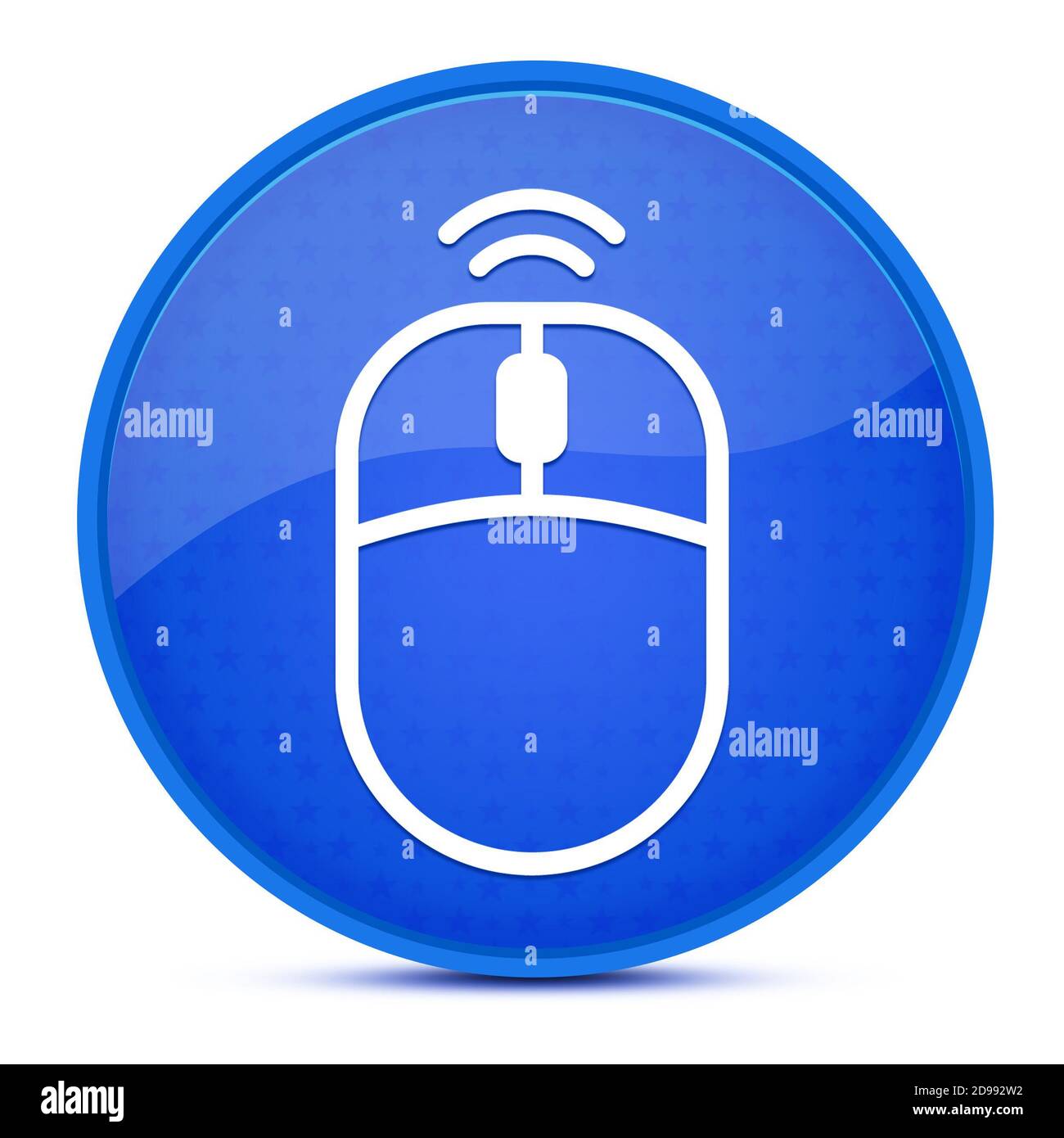 Wireless mouse aesthetic glossy blue round button abstract illustration Stock Photo