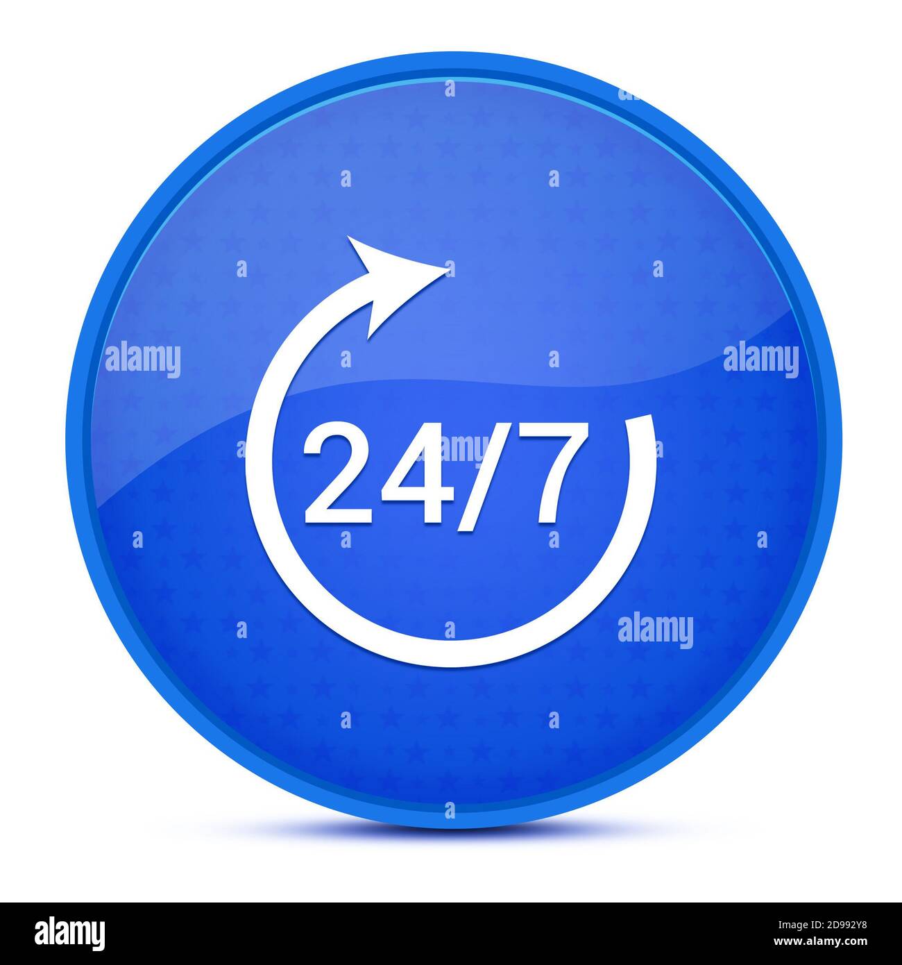24/7 rotate arrow aesthetic glossy blue round button abstract ...
