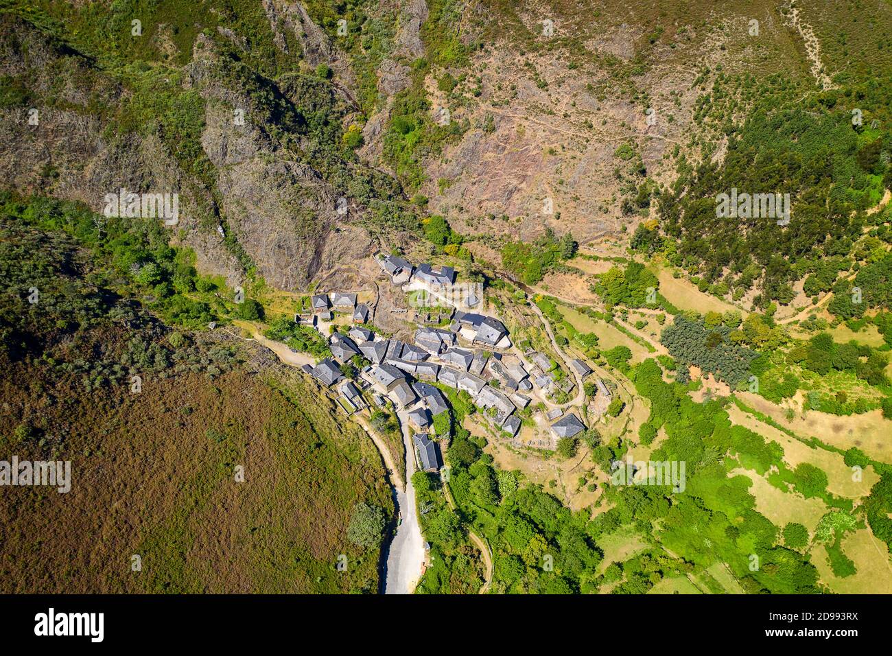 Aldeia da Pena drone aerial village in Arouca Serra da Freita, Portugal  Stock Photo - Alamy