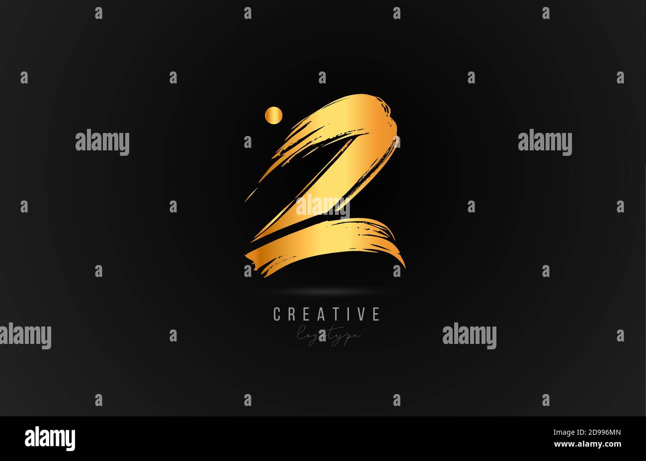 Z alphabet letter logo icon in gold or golden color. Luxury brand ...