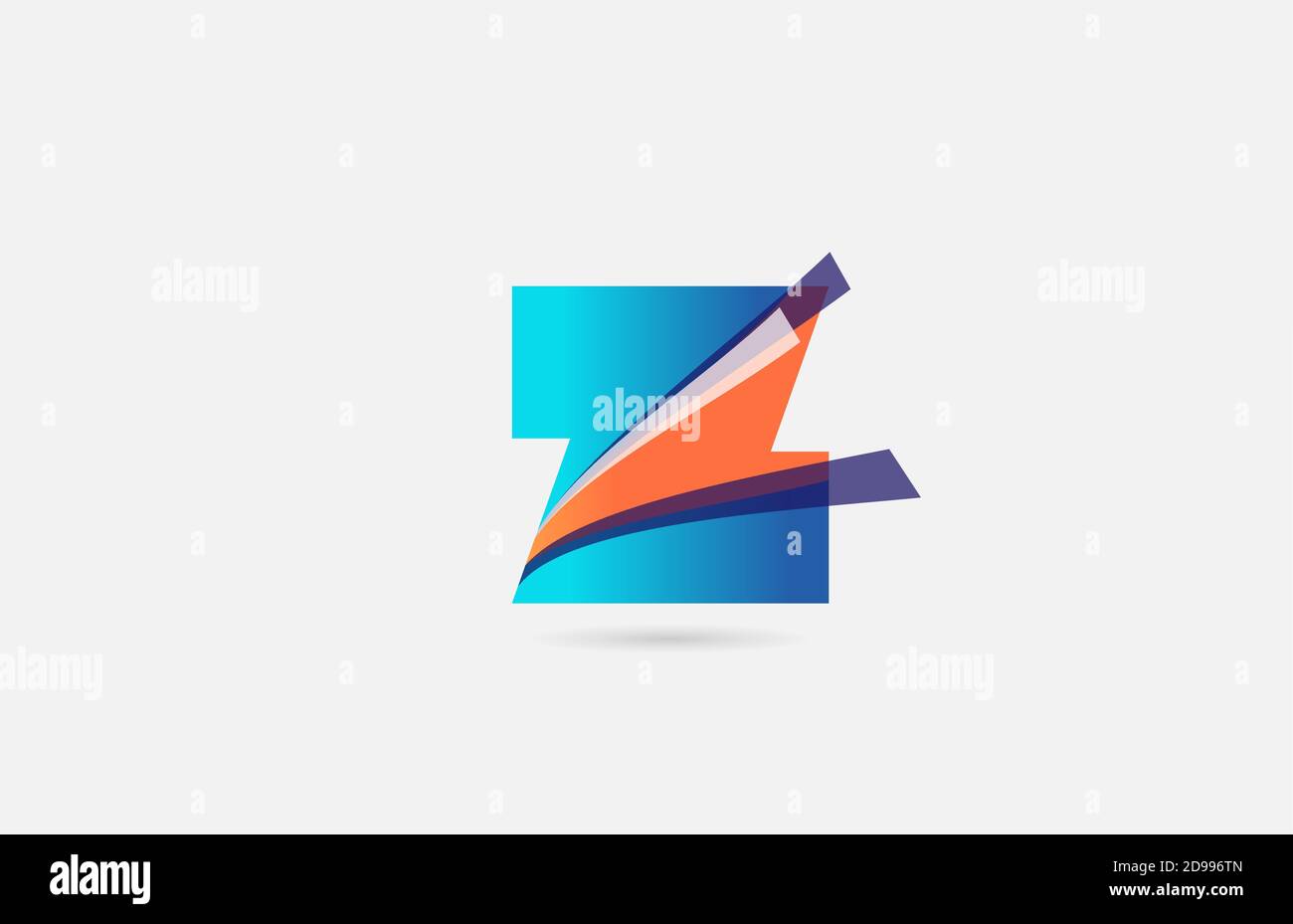 line orange blue Z alphabet letter logo icon for company. Creative ...