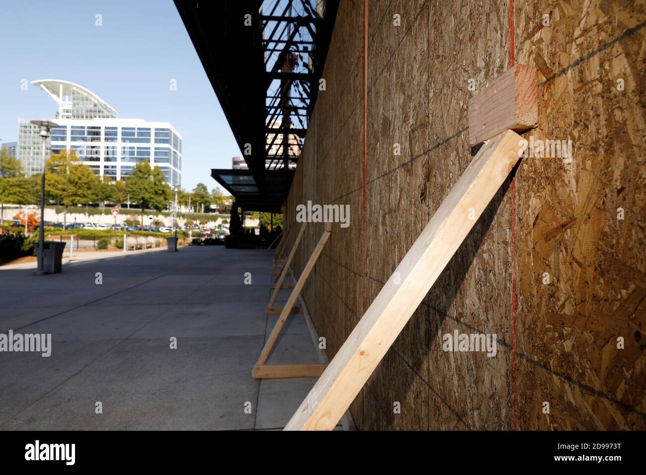 Nike store is boarded-up at Lenox Square mall on Election Day in Fulton  County, Atlanta, Georgia, U.S. November 3, 2020. REUTERS/Chris Aluka Berry  Stock Photo - Alamy