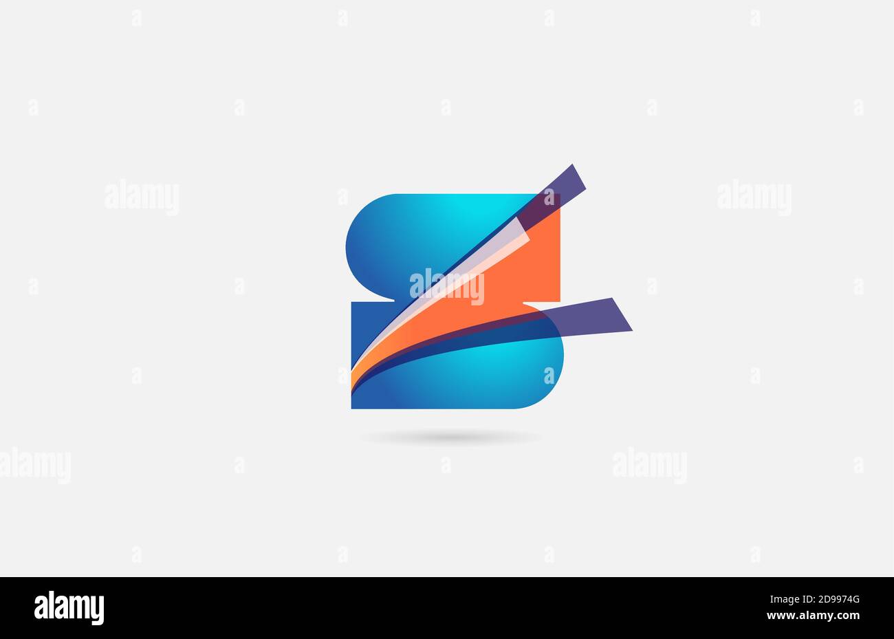 line orange blue S alphabet letter logo icon for company. Creative ...