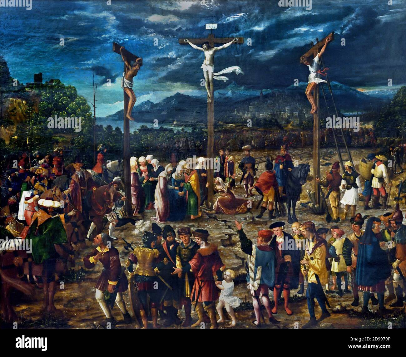 Crucifixion by Hans Muelich or Mielich (1516 – 1573), was a German painter and woodcutter. Germany, Stock Photo