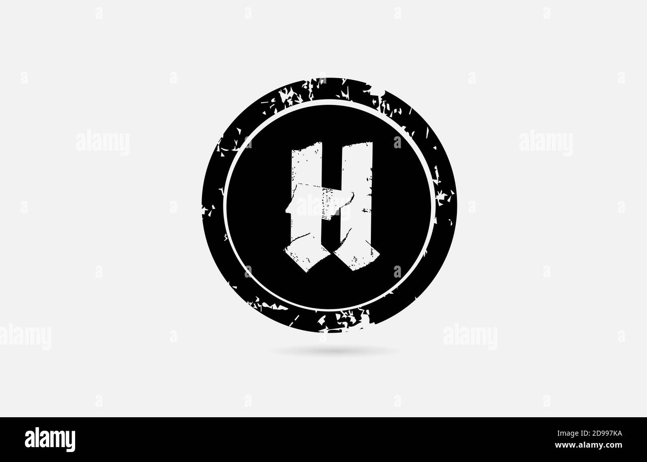 vintage H alphabet letter logo icon template in black and white ...