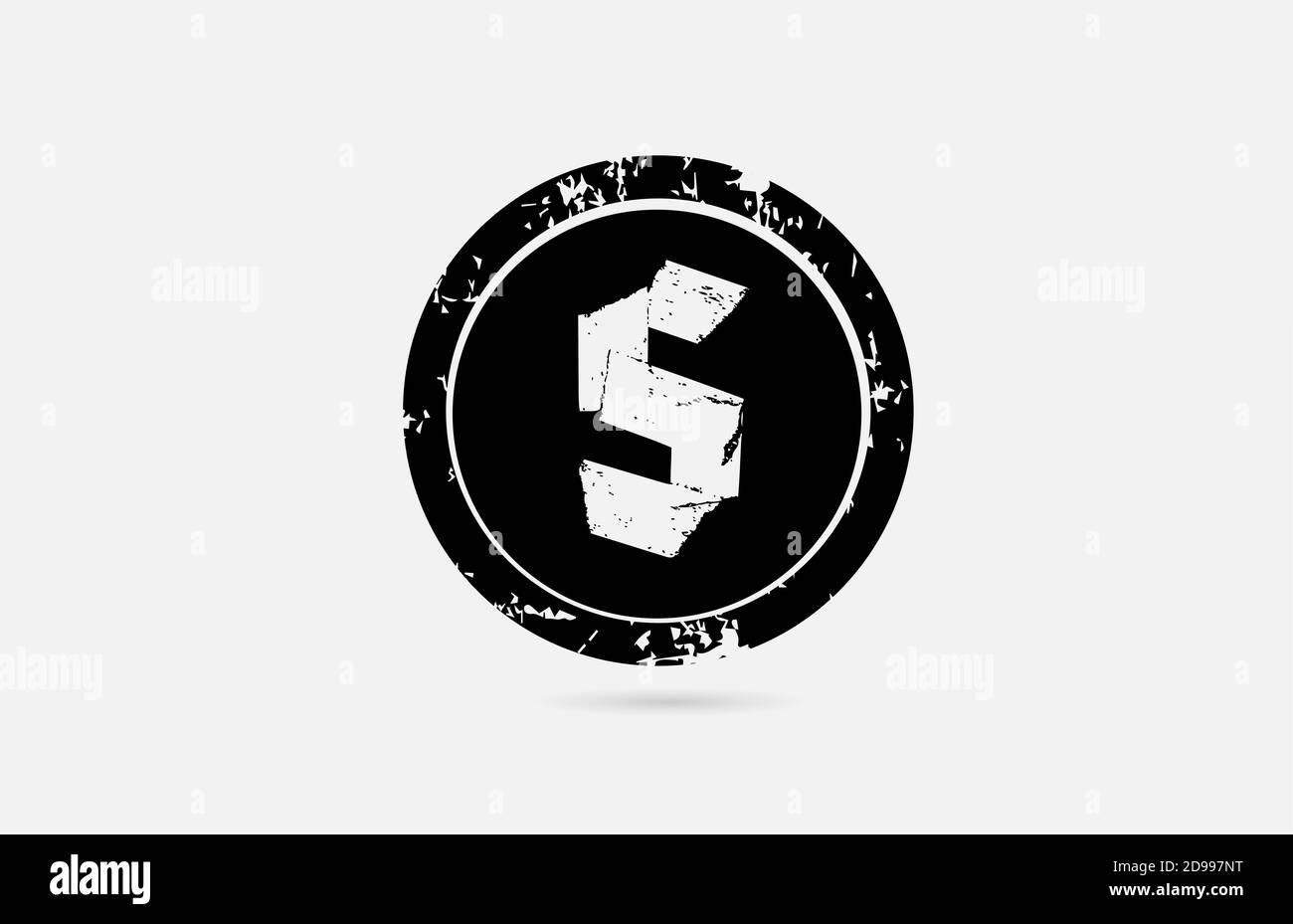 vintage S alphabet letter logo icon template in black and white ...
