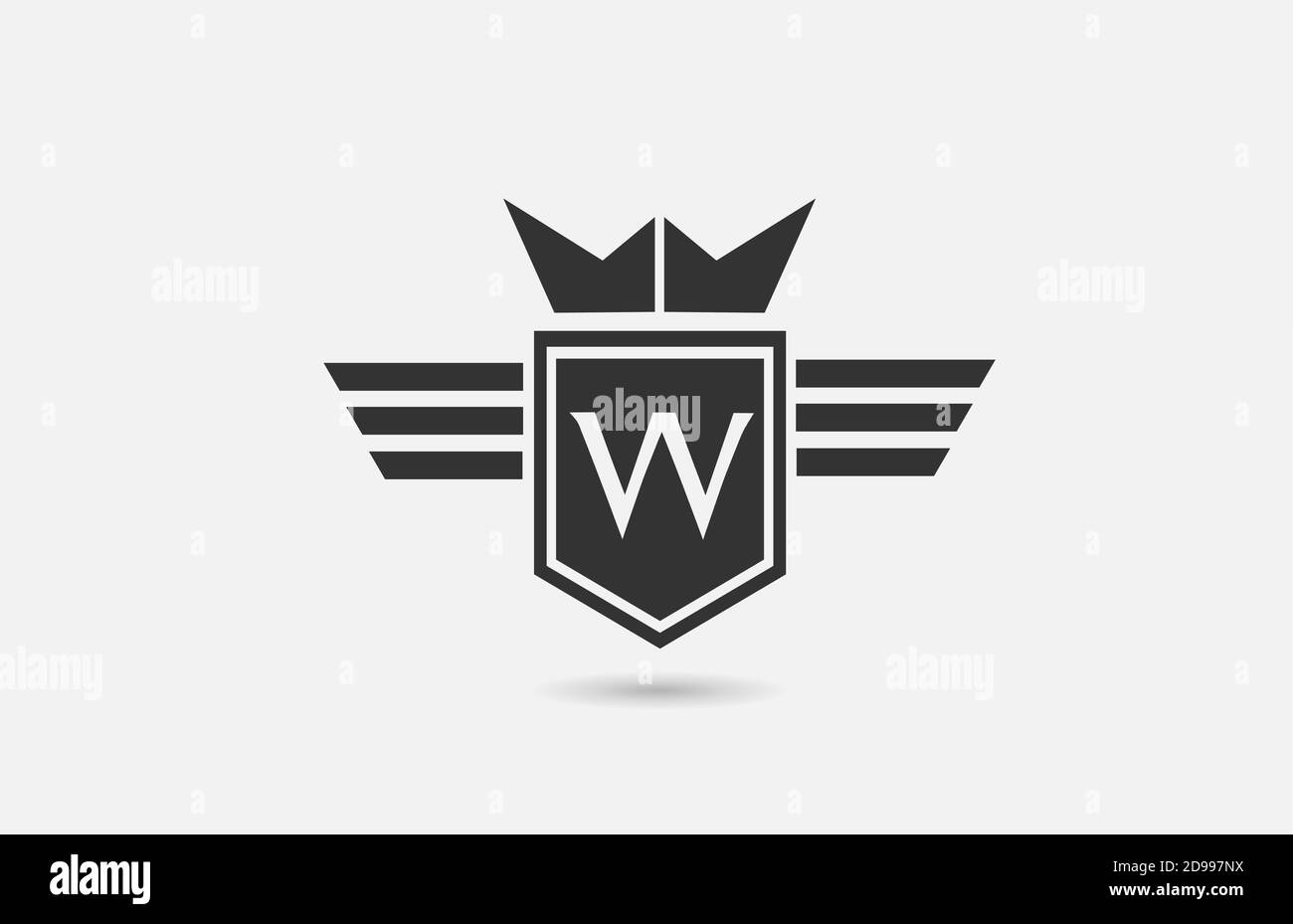W alphabet letter logo icon for company in black and white. Creative ...