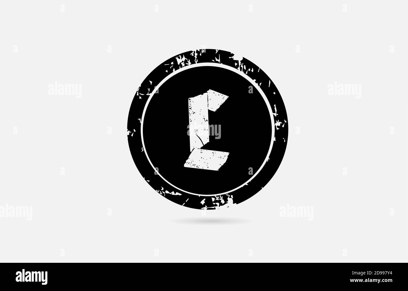 vintage L alphabet letter logo icon template in black and white ...