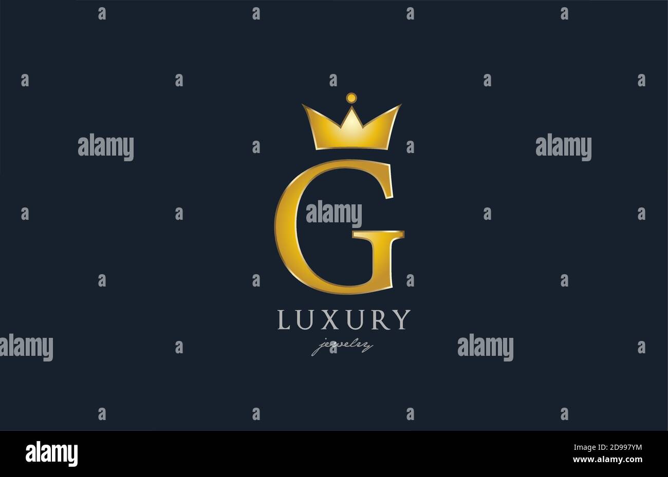 jewelry gold G alphabet letter logo icon. Creative design with king ...