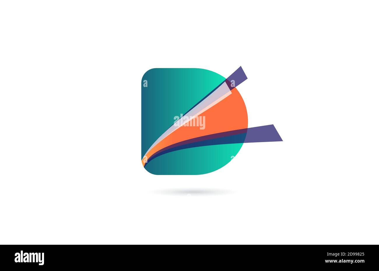 D alphabet letter logo icon template. Creative line design for business ...