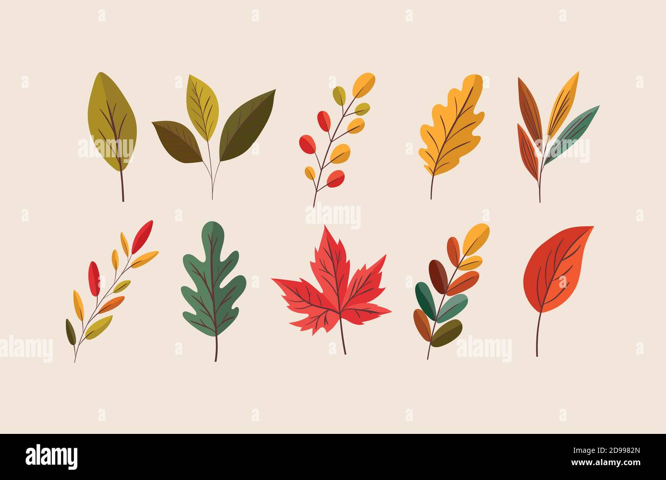 autumn leaves icon set vector design Stock Vector Image & Art - Alamy