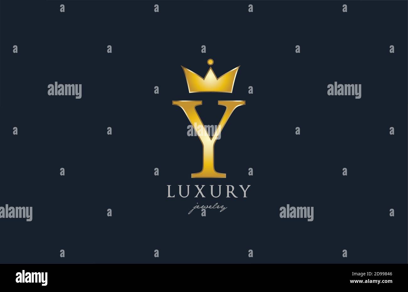 jewelry gold Y alphabet letter logo icon. Creative design with king ...
