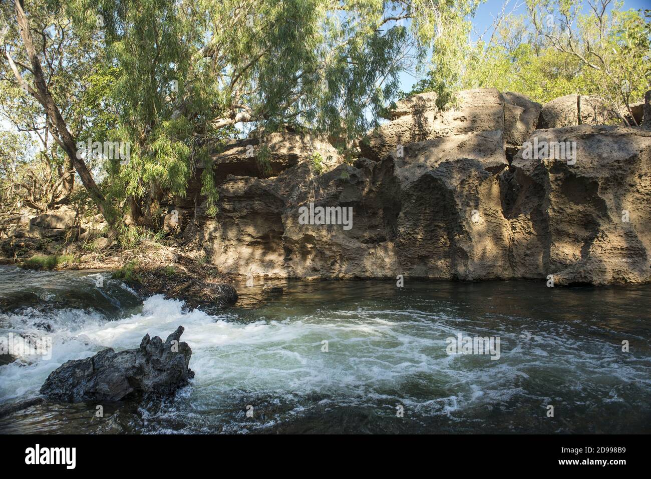 Closeup shot of a river and rocks Stock Photo - Alamy