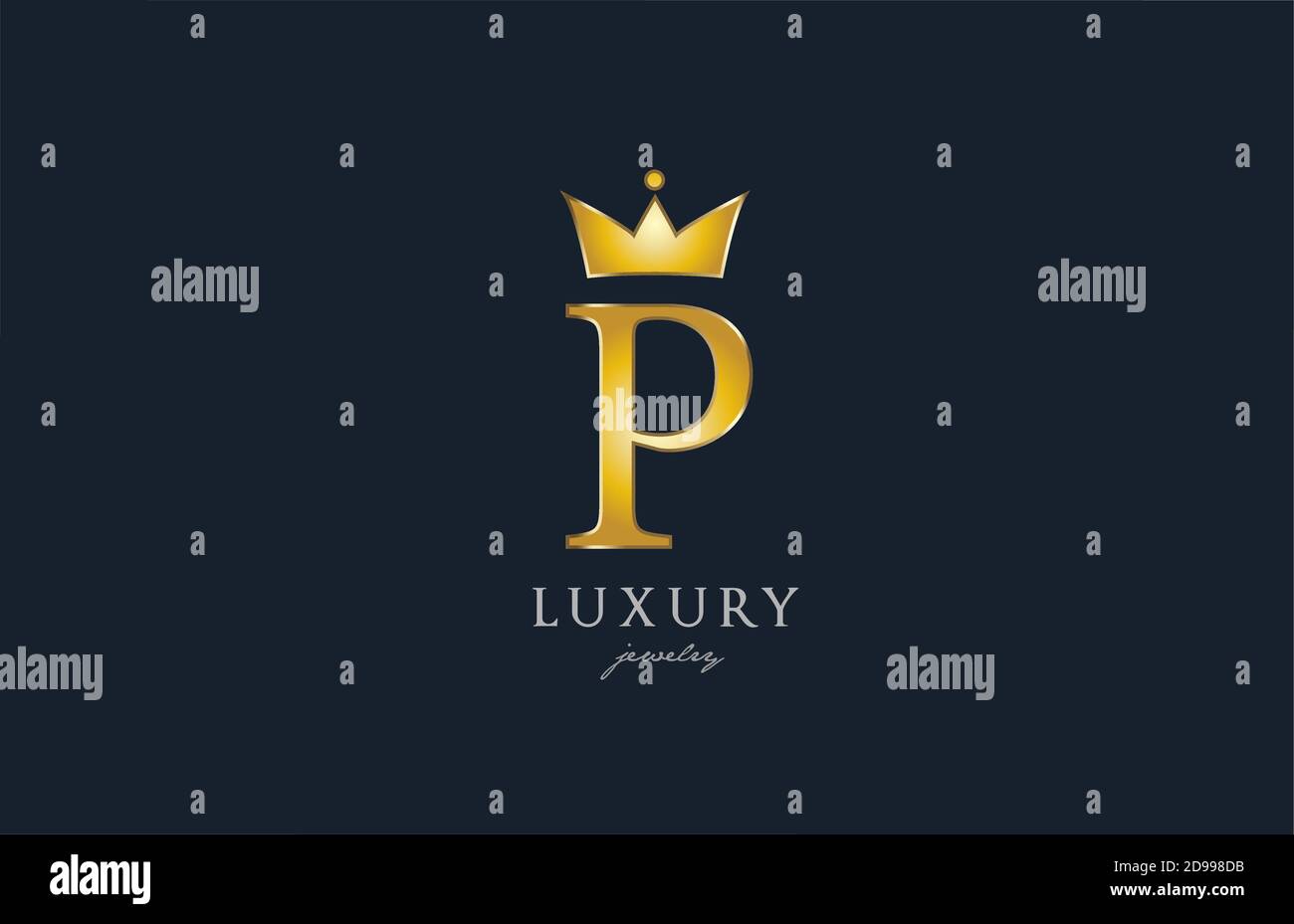 Jewelry Gold P Alphabet Letter Logo Icon Creative Design With King Crown For Luxury Company And Business Stock Vector Image Art Alamy