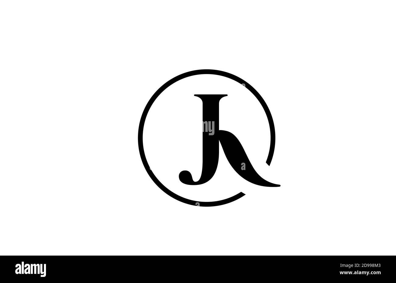 J alphabet letter logo icon in simple black and white color. Elegant ...