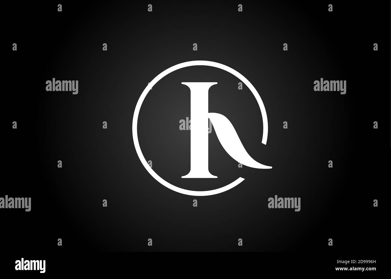 I alphabet letter logo icon in black and white color. Simple and