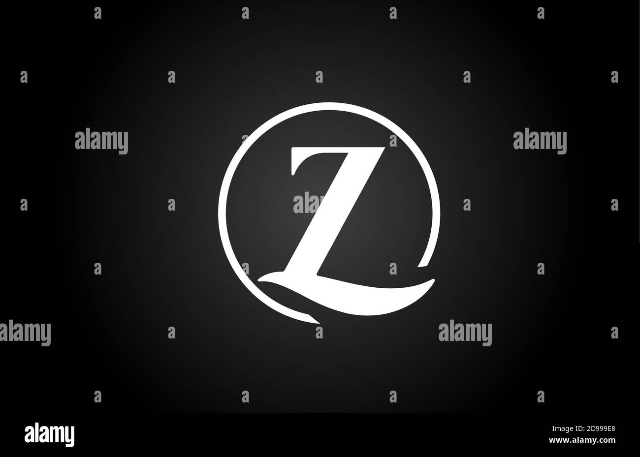 Z alphabet letter logo icon in black and white color. Simple and ...