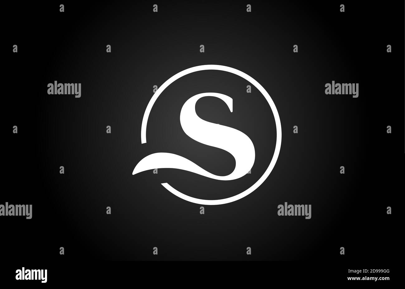 S alphabet letter logo icon in black and white color. Simple and ...