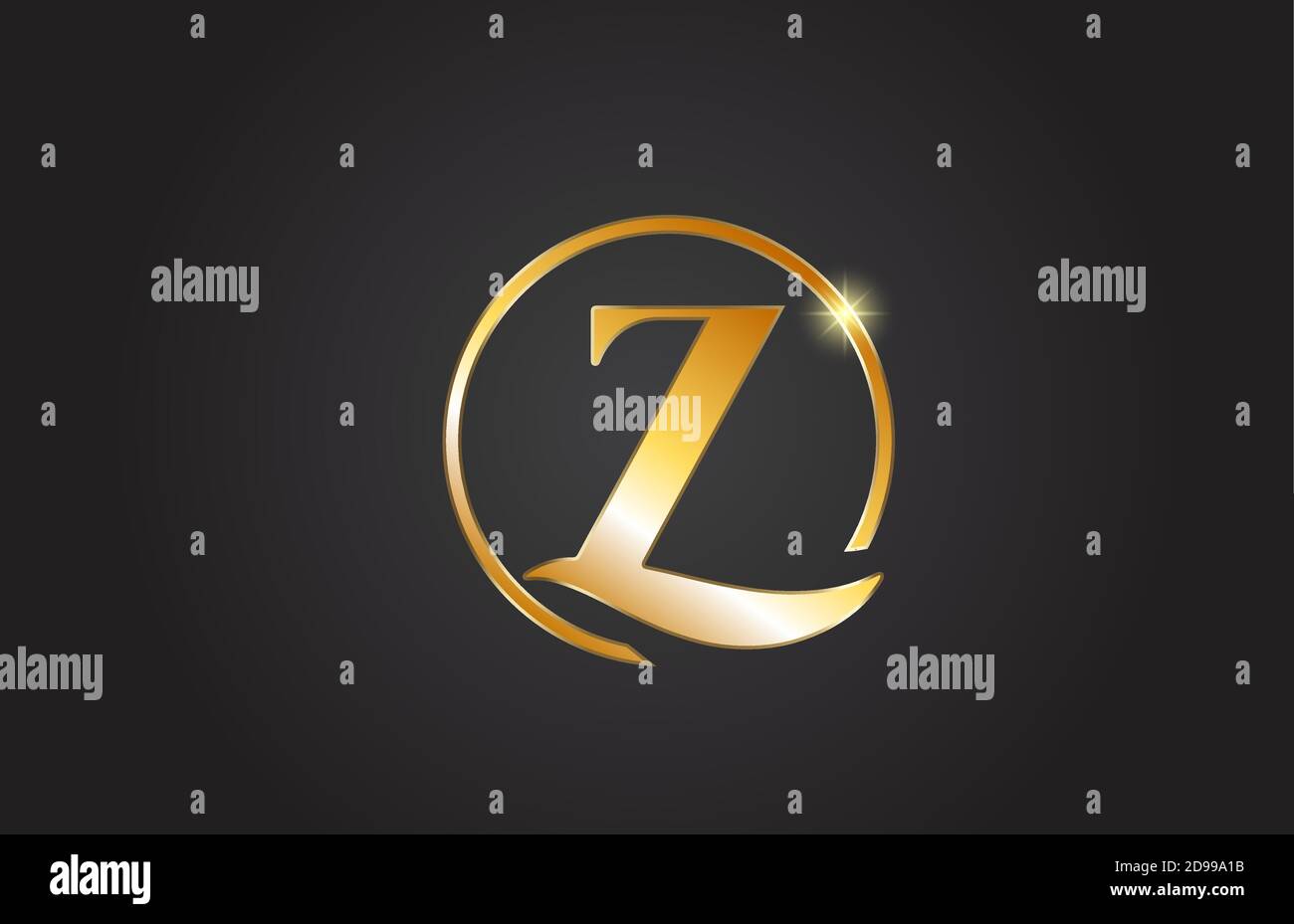 golden Z alphabet letter logo icon in yellow and black color. Simple ...