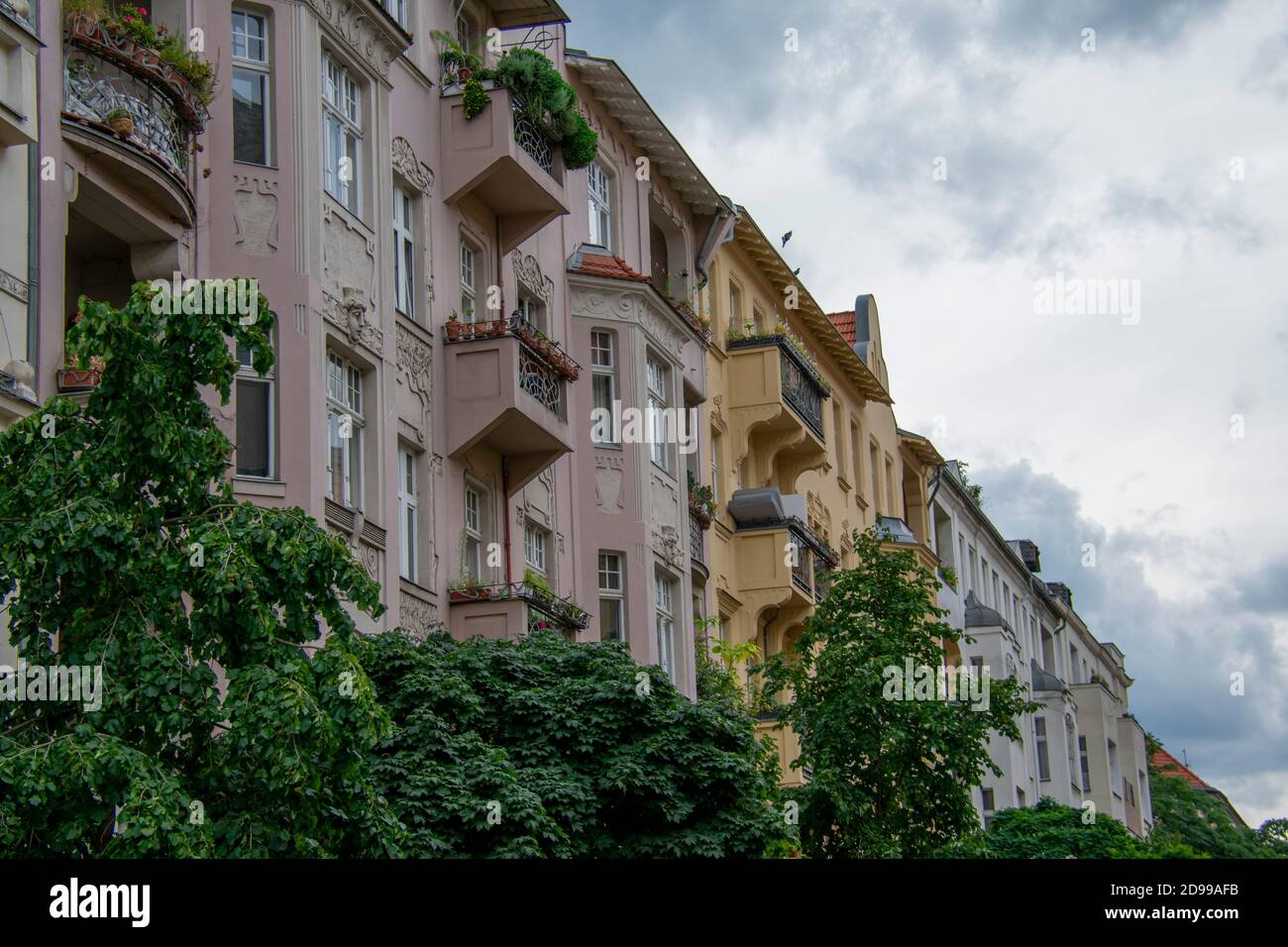 Landscape of residential apartment buildings in Berlin Schoneberg ...