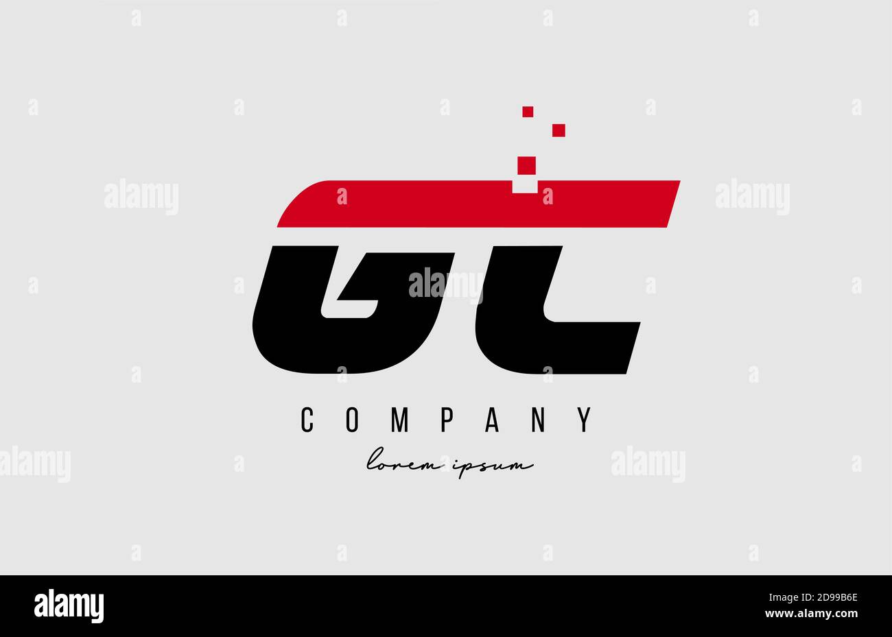 gc g c alphabet letter logo combination in red and black color ...