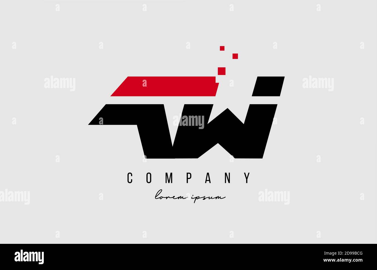 aw a w alphabet letter logo combination in red and black color ...