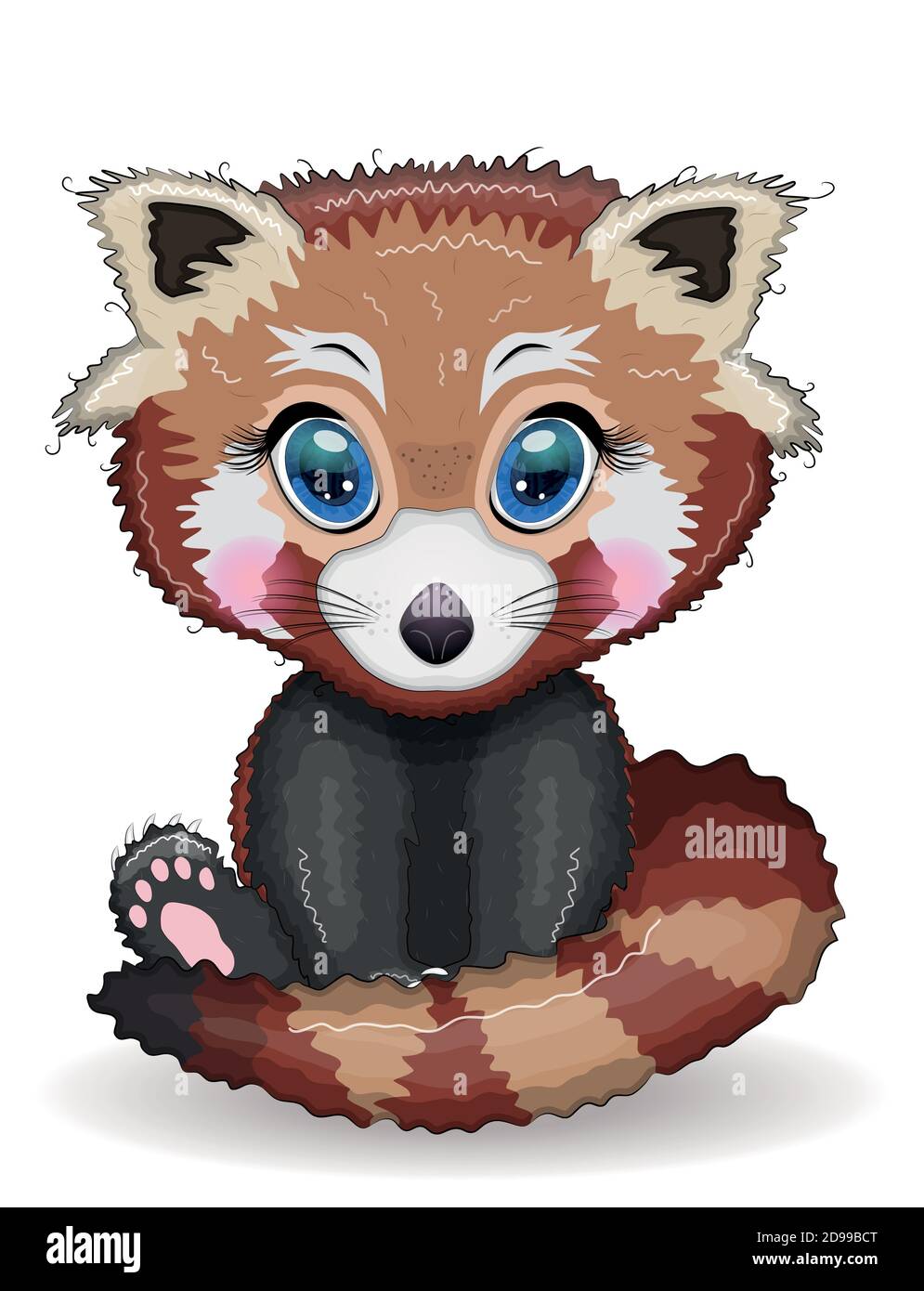 Red Panda Cute Character With Beautiful Eyes Bright Childish Style Rare Animals Red Book Cat Bear Stock Vector Image Art Alamy