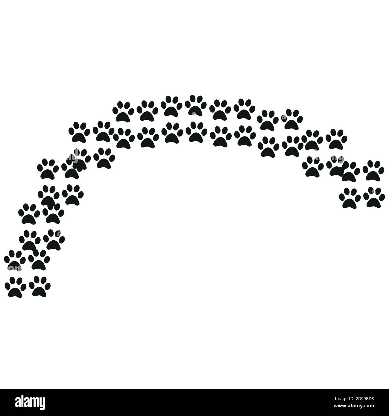 Blue paw in modern style on white background. Colorful line design. Animal  cartoon. Fabric pattern. Footprint sign Stock Vector Image & Art - Alamy