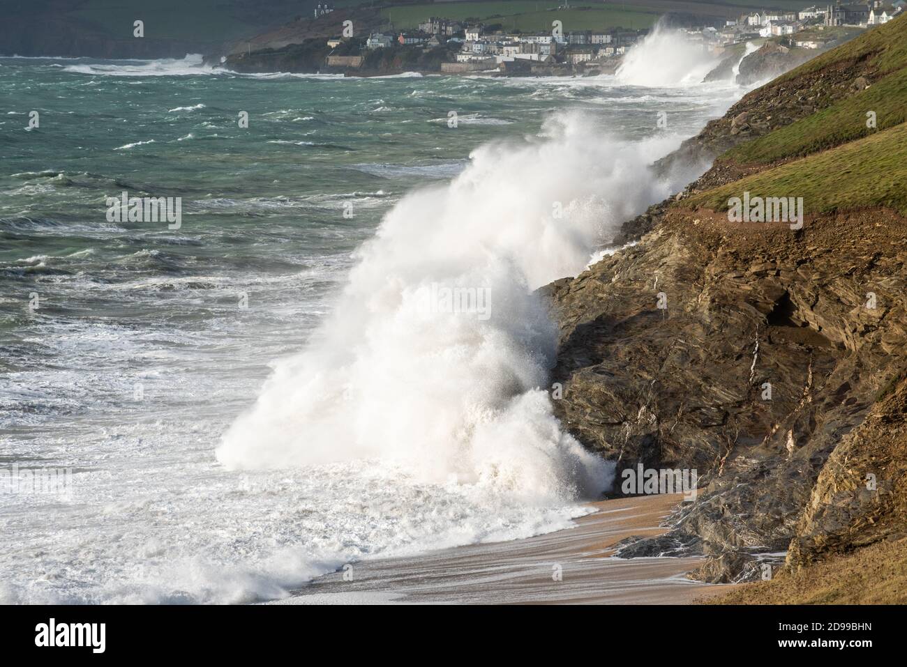 Wild seas in Cornwall Stock Photo