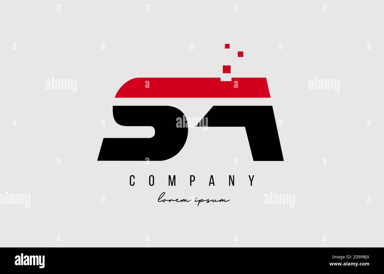 Sa S A Alphabet Letter Logo Combination In Red And Black Color Creative Icon Design For Business And Company Stock Vector Image Art Alamy