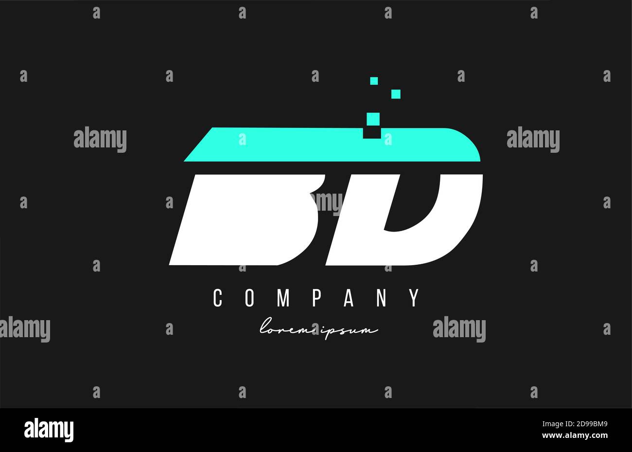 bd b d alphabet letter logo combination in blue and white color ...