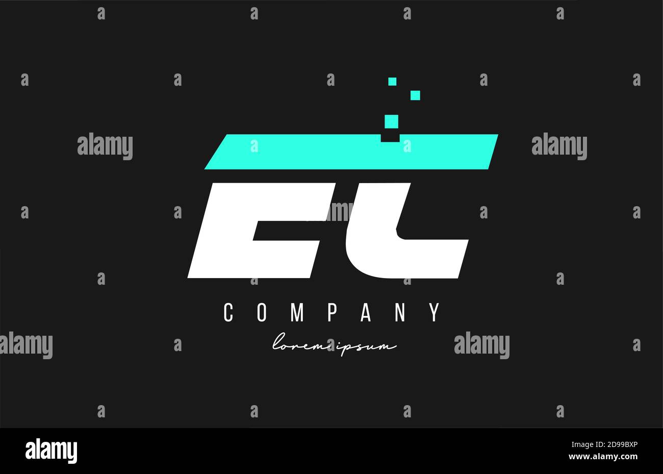 ec e c alphabet letter logo combination in blue and white color ...