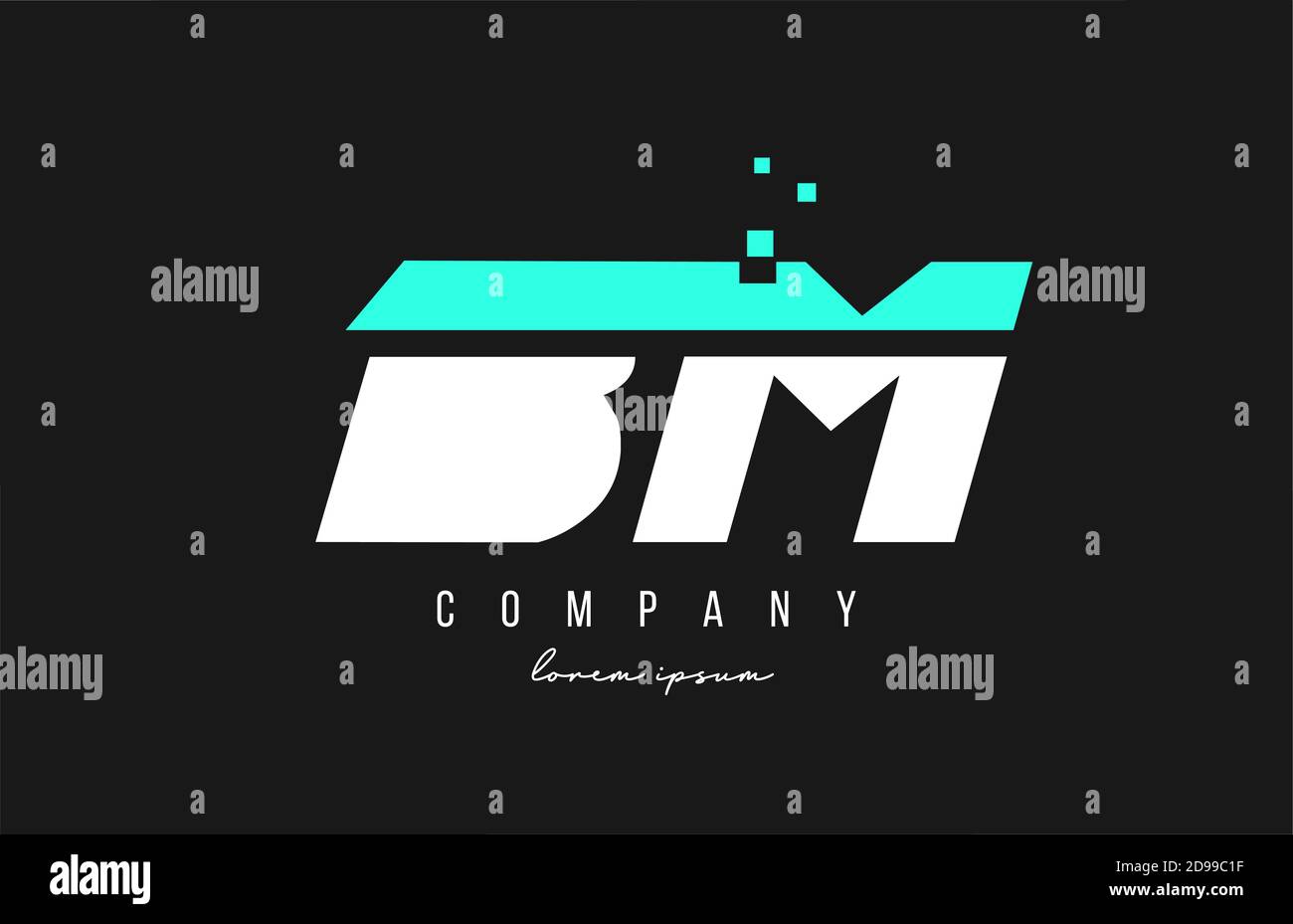 bm b m alphabet letter logo combination in blue and white color ...