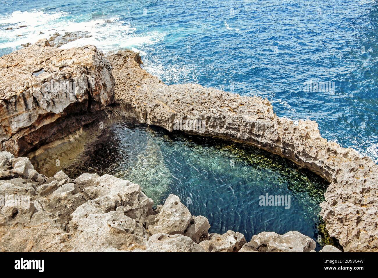 blue hole diving site in Gozo Malta Stock Photo Alamy