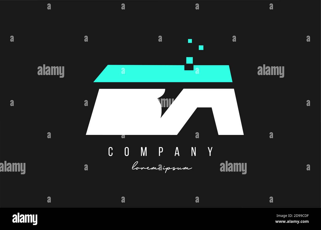 ba b a alphabet letter logo combination in blue and white color ...