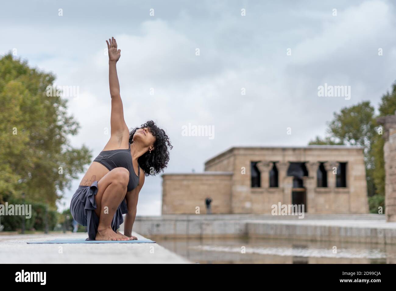 Closeup shot of a Spanish woman practices yoga outdoor Stock Photo - Alamy