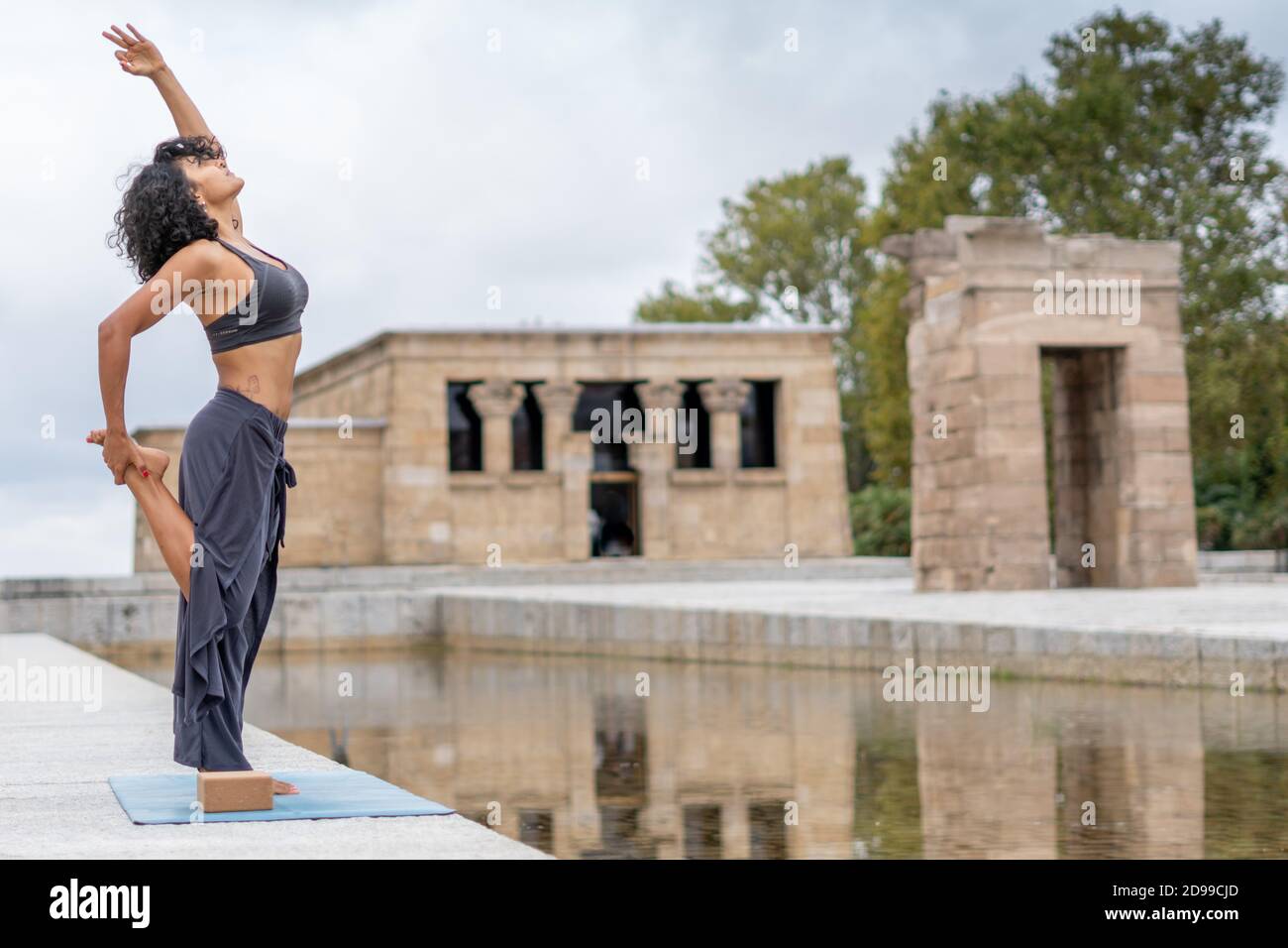 Closeup shot of a Spanish woman practices yoga outdoor Stock Photo - Alamy