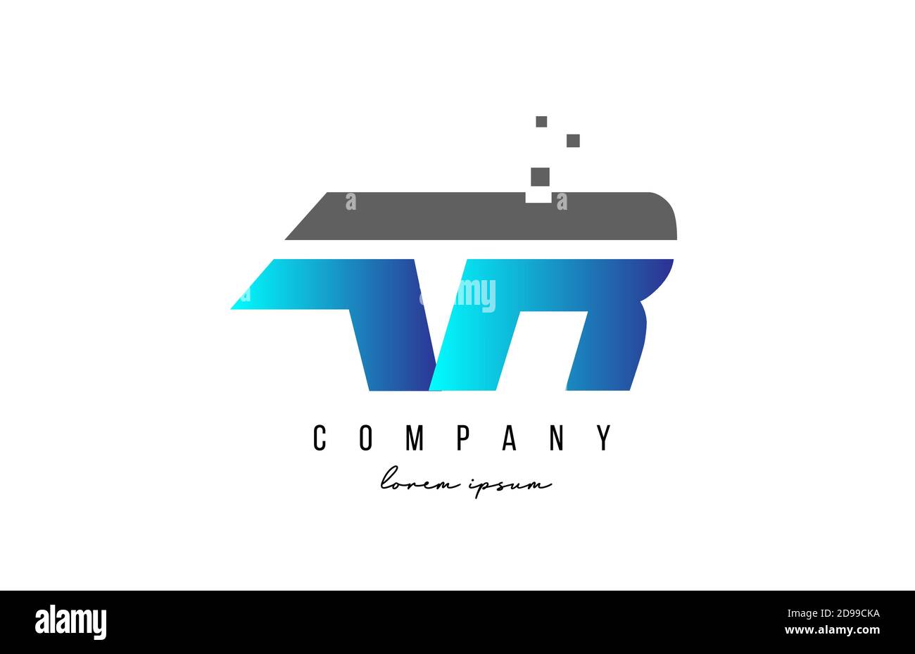 AR A R alphabet letter logo combination in blue and grey color ...