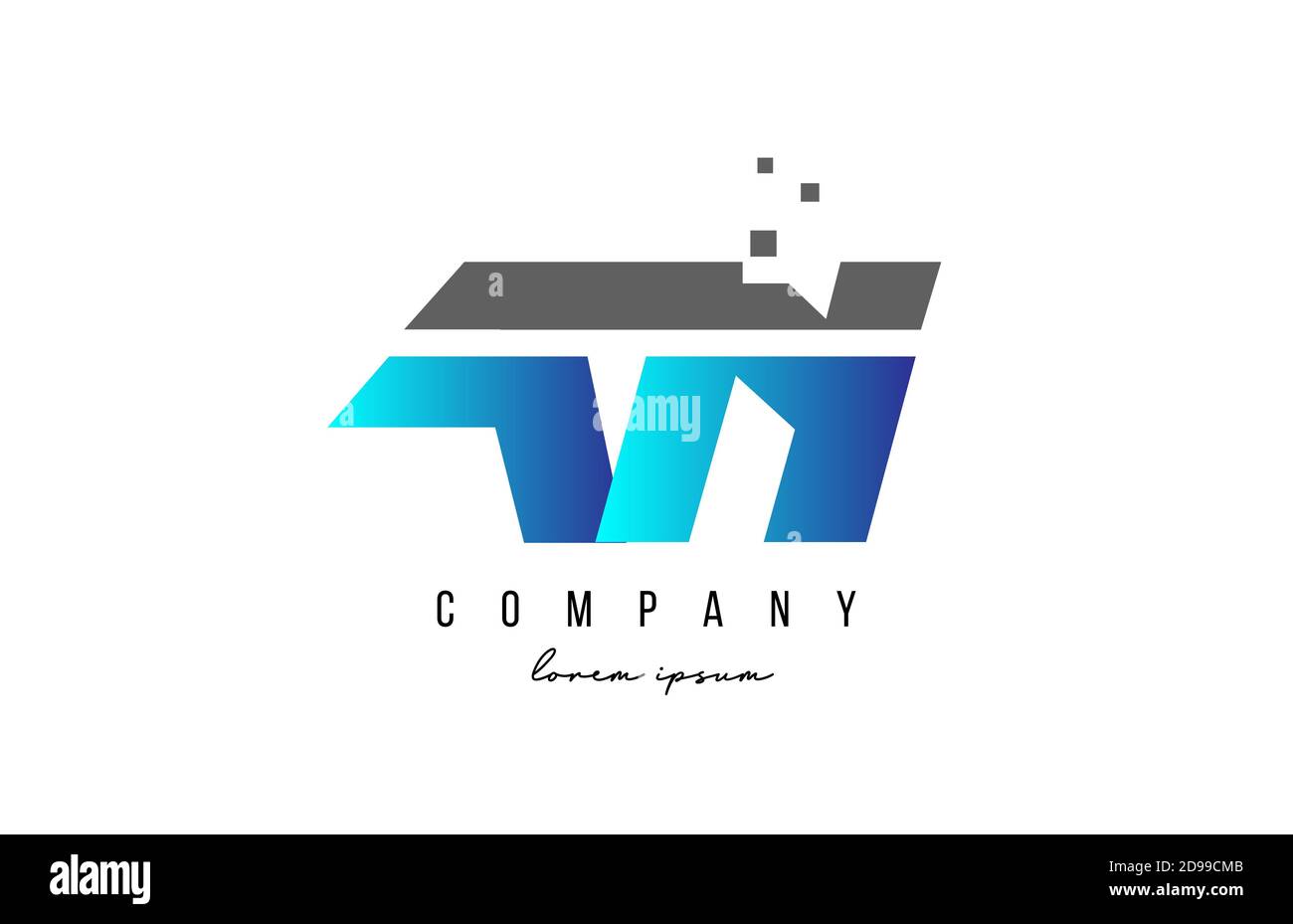 AN A N alphabet letter logo combination in blue and grey color ...