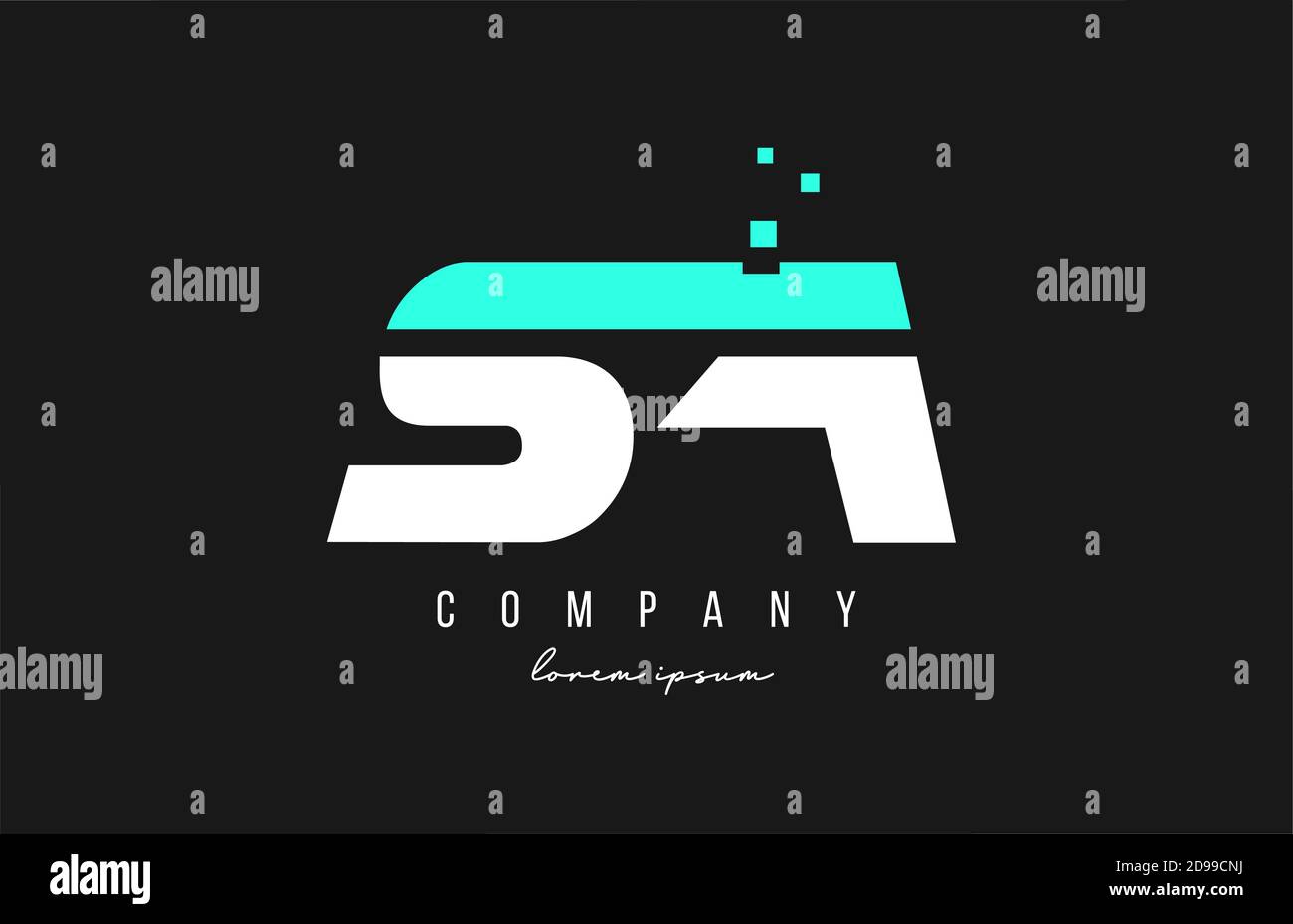 sa s a alphabet letter logo combination in blue and white color ...