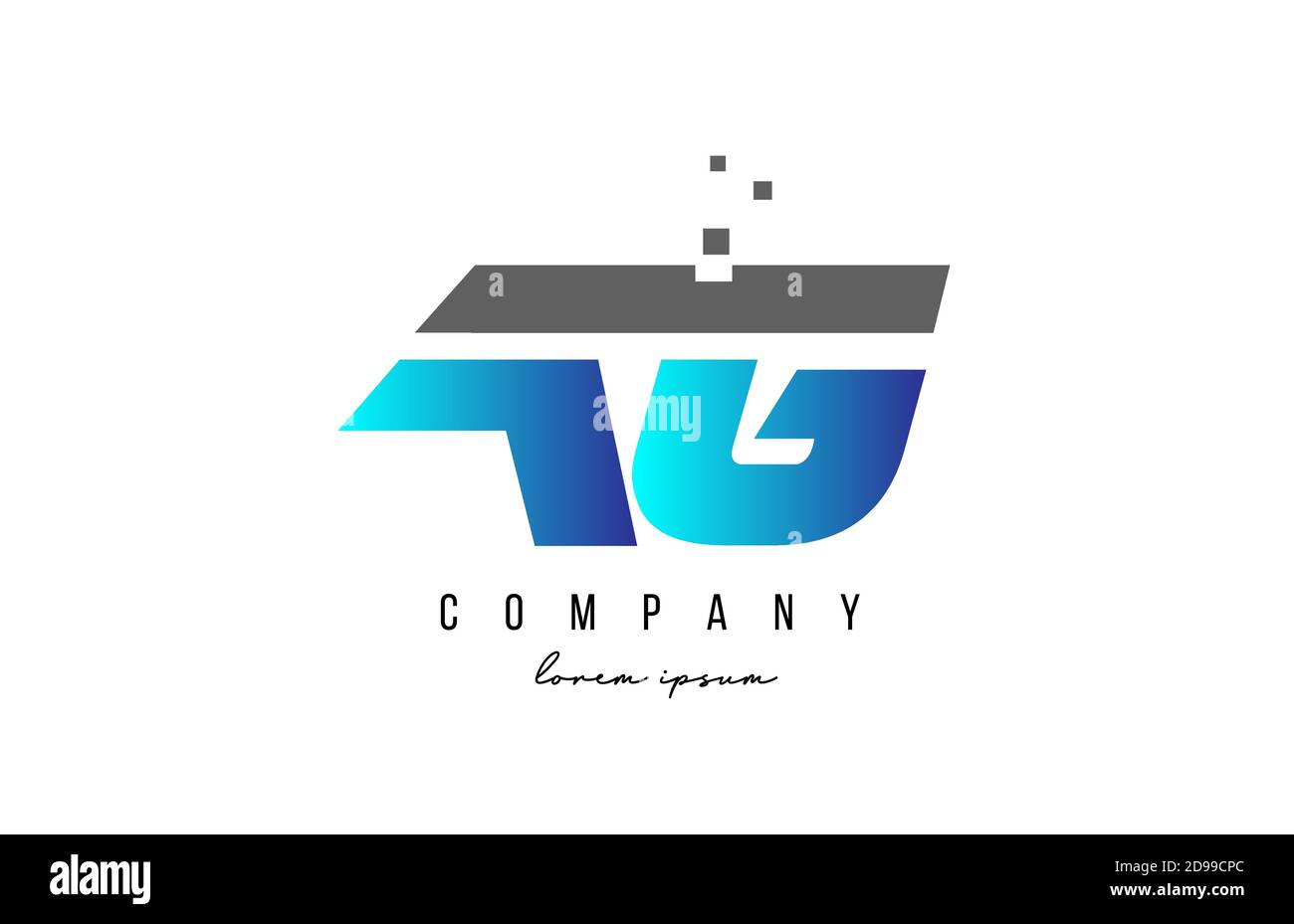 AG A G alphabet letter logo combination in blue and grey color ...