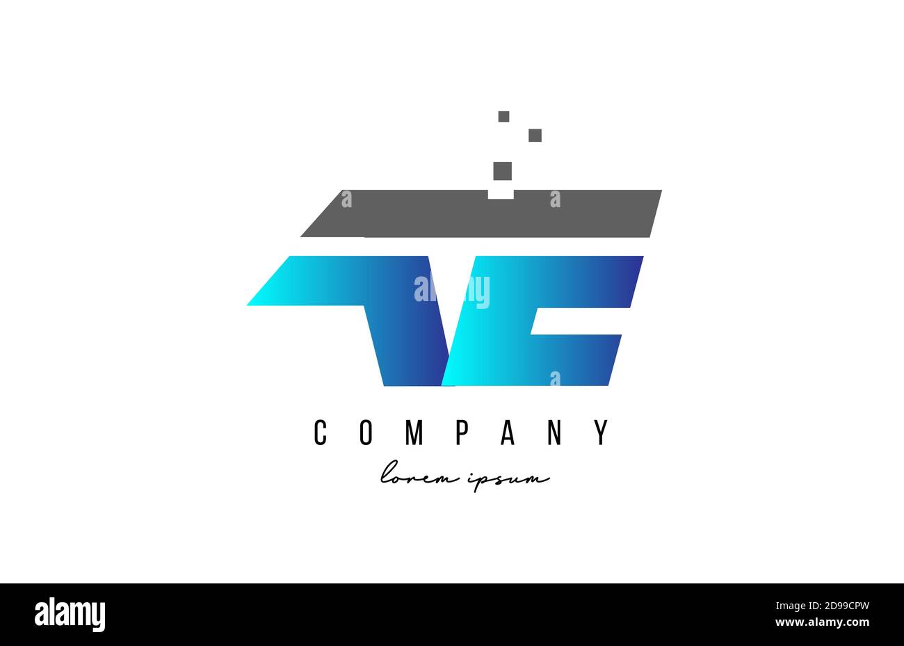 AE A E alphabet letter logo combination in blue and grey color ...