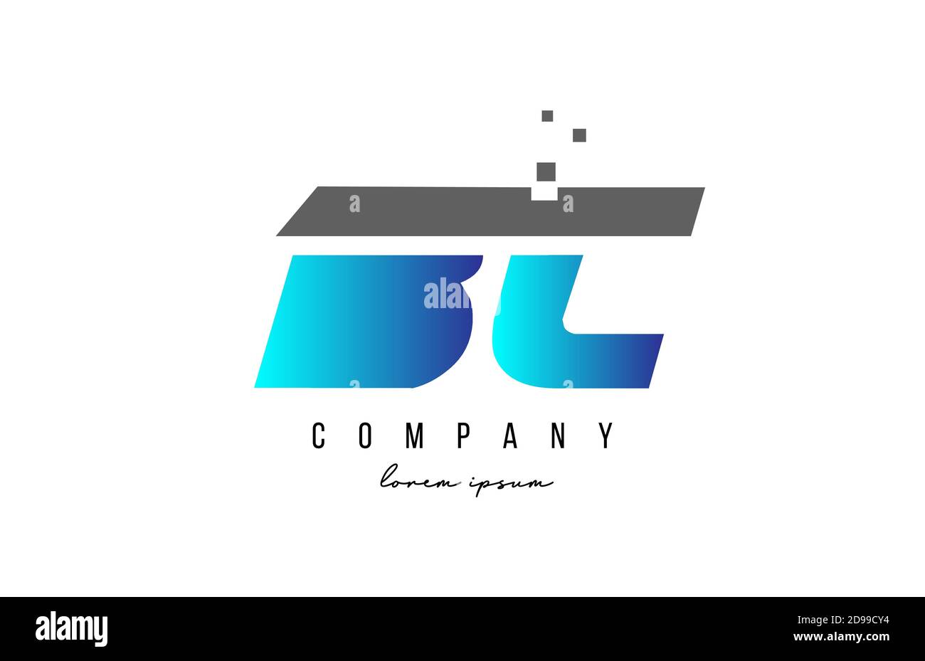 BC B C alphabet letter logo combination in blue and grey color ...