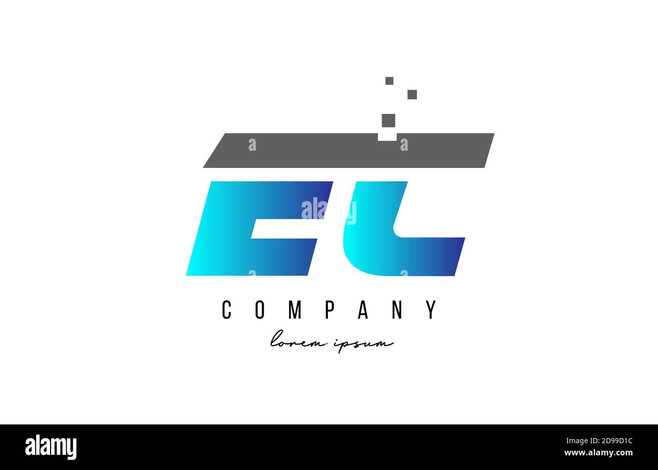 EC E C alphabet letter logo combination in blue and grey color ...