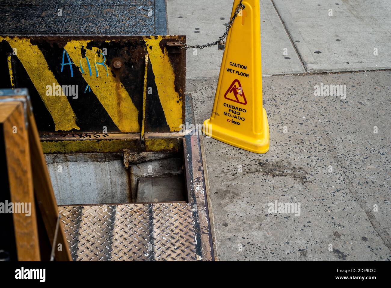 Wet floor Stock Photo