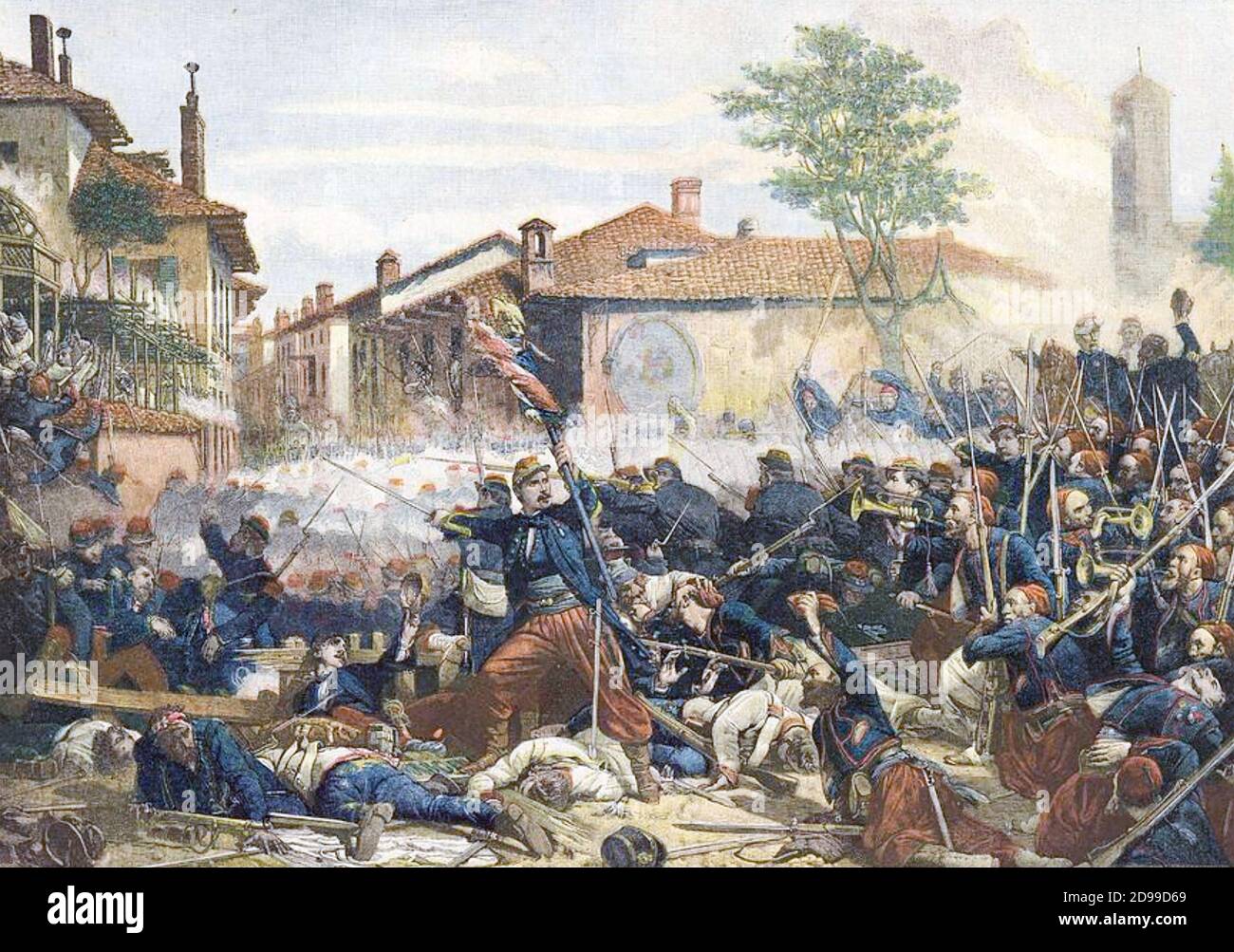 BATTLE OF MAGENTA 4 June 1859. Combined French and Sardinian forces defeat the Austrians. Stock Photo