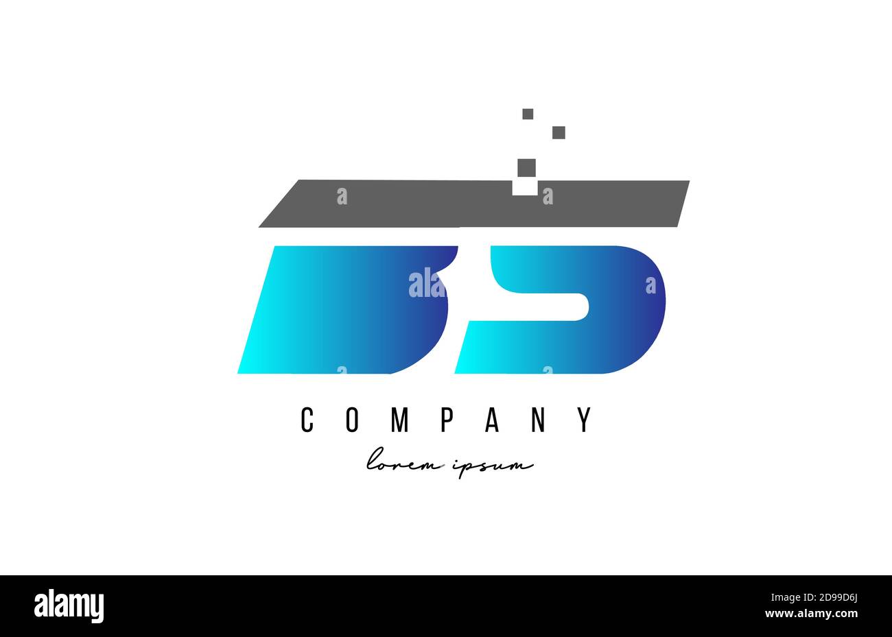 BS B S alphabet letter logo combination in blue and grey color ...