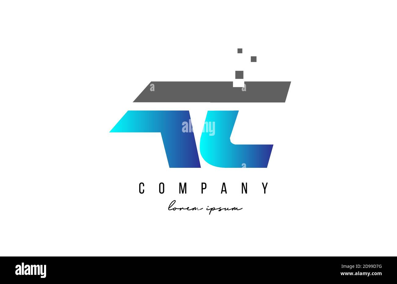 AC A C alphabet letter logo combination in blue and grey color ...
