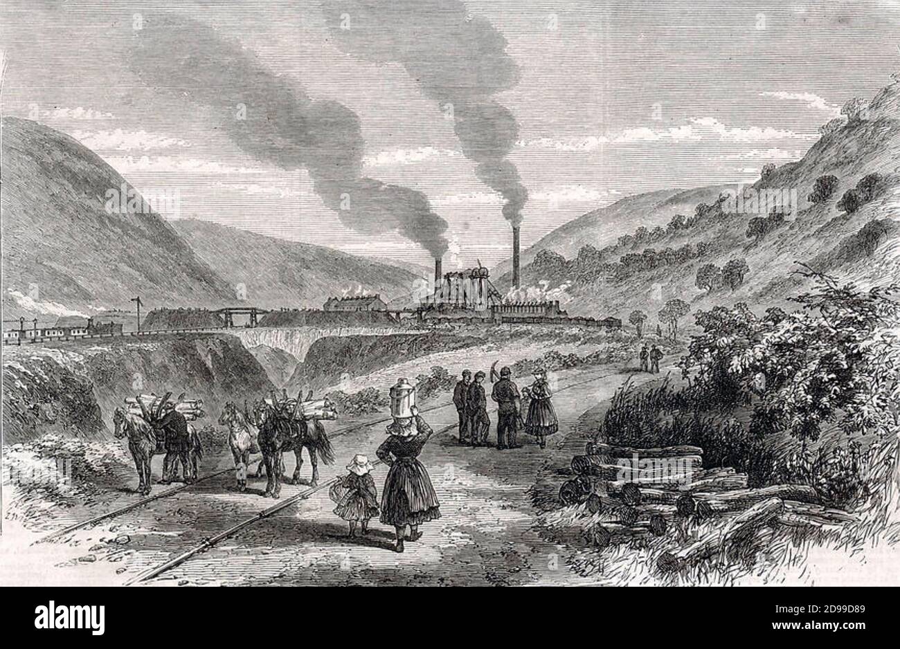 BEDWELLTY COAL PITS, Monmouthshire,South Wales in 1865 Stock Photo