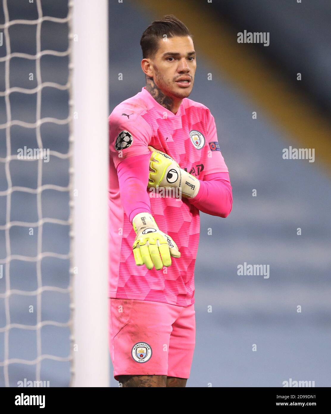 Manchester City goalkeeper Ederson during the UEFA Champions League ...